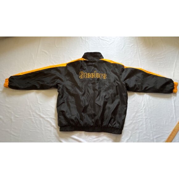 Steelers Black & Yellow Full-Zip Jacket w/ Logo Embroidery Polyester reversible - Picture 3 of 9